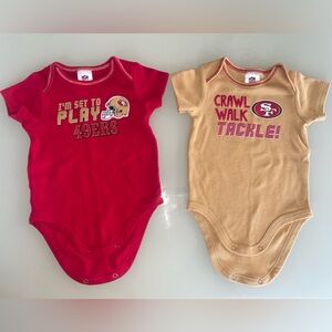 ⚡️3/$25 0-3 month infant 49er onesies. NFL team apparel